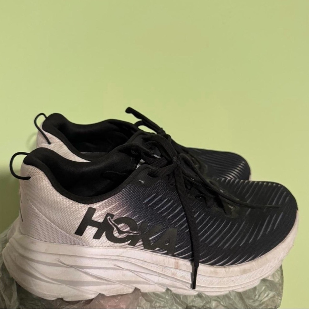 Hoka Black and White Athletic Sneakers